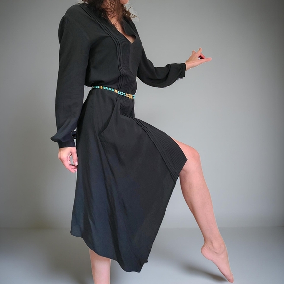 NWT Vix Paula Hermanny High-Low Black Long-Sleeve Dress - Picture 5 of 14